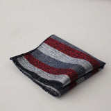 Riolio  24cm Korean Striped Plaid Pocket Square Men Young Boys Brown Casual Handkerchief Scarf Personalized Versatile Suit Pocket Towel
