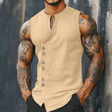 Riolio  Men's Vest Sleeveless Casual Sports T-Shirt Breathable Lightweight Soft Comfortable Fashion All-match Daily Workout Tops