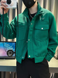 Riolio Spring Autumn Men's ort Jaet 2025 Trendy Brand High-End Striped Stand Collar Workwear Coat Youth Faion Outerwear