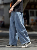 Riolio Men Jeans Wide Leg Denim Cargo jean pants Loose Straight Baggy Men's Jeans hip hop Streetwear Skateboard Neutral denim Trousers