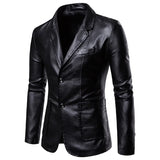 Riolio 2024 Men Slim Autumn New Causal Vintage Leather Jacket Coat Men Design Motorcycle Biker Zipper Pocket PU Leather Jacket Coat