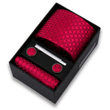 Riolio  Tie For Men Tie Clips Set Necktie Man Wedding Blouses Dress Cufflinks Gift Box Pocket Square Clip Business Skinny Gravetas
