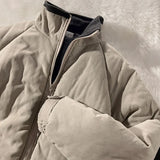 Riolio  Japan Standing Collar Padded Jacket Vintage Cityboy Men's Plush Parkas American Retro Hong Kong Style Winter Jacket Cargo Coat