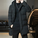 Riolio Slim Fit Jackets Winter Jackets For Men Hooded Casual Long Cotton Jackets Thicker Warm Parkas New Male Outwear Winter Coats