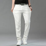 Riolio  Men High-quality White Pants Fashion Business Casual Classic Style Slim Fit Soft Trousers Male Brand Advanced Stretch Pants