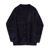 Riolio Men's Knitted Luxury Button Cardigan Sweatercoat Casual Long Sleeve V Neck Solid Color Vintage Korean Autumn Clothing
