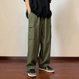 Riolio  Big Pockets Casual Cargo Pants Men's Vintage Hip-hop Pants Fashion Loose Straight Wide Leg Pants Men Streetwear Trousers Male