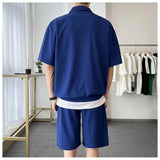 Riolio  Summer New Pattern Large Size Men's Clothing Loose Half Zipper Polo Shirt Trendy Style Turn-down Collar T-Shirts Chic Tops