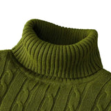 Riolio turtleneck outfit men Men's High Neck Sweater Solid Color Pullover Knitted Warm Casual Turtleneck  Mens  Knitted Sweater