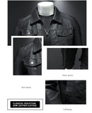 Riolio Men's lapel leather jacket autumn oversized slim motorcycle riding suit winter thickened PU leather waterproof work clothes