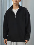 Riolio Autumn New Hoodies Men Korean Fashion 320G Heavy Cotton Long Sleeved Half Zip-Up Sweatshirts