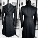 Riolio  Fashion Woolen Blend Coat Men Black Over Jacket Overcoat Double Breasted Long Plus Size Warm Formal Business