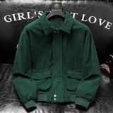 Riolio New Men Leisure Corduroy Cargos Jacket Fashion Korean Slim Stylish Popular Outfits High Quality Long Sleeve Vintage Pocket Coats