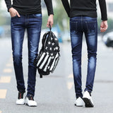 Riolio  Spring and Autumn Fashion Trend Solid Color Retro Sports Straight Leg Jeans Men's Casual Comfortable Elastic High-Quality Jeans