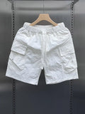 Riolio  Quick-drying Shorts for Men Handsome Work Clothes Large Pockets Elastic Waist Internet Celebrity Same Casual Five-point Pants