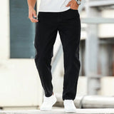 Riolio  Men's black casual pants, loose, comfortable and versatile trousers, suitable for daily commute, sports and fashion.