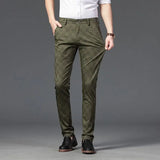 Riolio  Spring Young Men's Plaid Business Casual Pants Men's British Small Straight Slim-fitting Trend Non-iron Burgundy Trousers