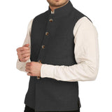 Riolio  Men Vest Silver Herringbone Solid Color Waistcoat For Wedding Business Banquet Work Formal Daily Casual Men Suit Vest