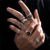Riolio Gothic Skeleton Unisex Ring Set Punk Grunge Butterfly Frog Woman Man Jewelry Hip Hop Party Street Ring Accessories New Gift