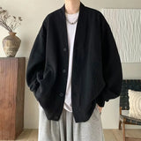 Riolio  Cardigan hoodie men's spring and autumn black loose heavyweight outerwear fashion brand new high-end spring and autumn casu