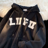 Riolio  American Spring and Autumn Men and Women Trendy Personalized Letter Printed Hoodie Couple Loose Hip Hop Retro Casual Top y2k