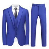 Riolio  M-6XL Double Vent Mens Suit ( Blazer+Vest+Pants) Solid Color Formal Office Business Suit Three-piece Groom's Wedding Dress Party