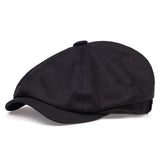 Riolio Mens Retro Newsboy Caps Stitching Berets Cap Autumn Winter Vintage Painter Octagonal Hats Gorras