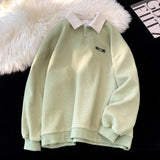 Riolio Casual  Sweatirt Men's Spring Autumn Japanese Sle Retro Color Blo Collar Loose Outerwear Heavyweight Comfortable Top