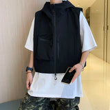 Riolio Retro Japanese Sle Men's ort Thin Svel Vest Multi-ket Workwear Jaet Trendy Functional Summer Outerwear