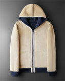 Riolio Winter Lambswool Coats Thicken Warm Jackets Long Sleeve Zipper Hoodies Casual Sports Fleece Black Coat Hooded Men Women Jacket