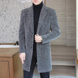 Riolio High-end Feel Men Fashion Handsome All Woolen Coat Suit Collar Long Trench Coat Woolen Coat Thick Casual  Winter Jacket Men