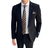 Riolio  Hot Sale Of The Season Fashionable Men's Casual Striped Suit Set Business Professional Three-piece Suit Trendy Wedding Wear Male