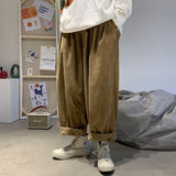 Khaki Corduroy Wide Leg Pants for Men Oversize Wide Leg Trousers Baggy Wide Pants Men Vintage Streetwear Hip Hop