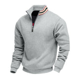 Riolio  cross-border winter velvet heavy loose outdoor men's thermal stand-up collar half zipper sports sweater men