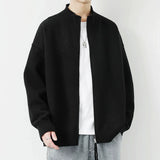 Riolio  New Japanese Popular Men Cardigan Jacket Luxury Trendy Turtleneck Knitted Zip-up Long Sleeve Sweater Coat Premium Knitwear M-3XL