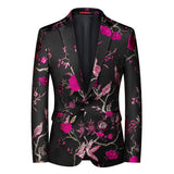 Riolio Fashion New Men's Casual Boutique Business Wedding Host Slim Bronzing Suit Flower Jacket Dress Blazers Coat