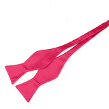 Riolio  Men's Adjustable Satin Self Bow Tie Handmade Solid Color Polyester Smooth Bowtie Classic Business Wedding Party Tie Bowknot Gift