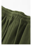 Riolio Double-sided Fleece! Retro Military Green Straight-leg Pants Women Loose Thickened Warm Drawstring Casual Wide-leg Pants Men