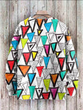 Riolio Vintage Geometry Art Print Casual Knit Pullover Sweater Women For Men Sweater