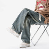 Riolio  Men Vintage Straight Wide Leg Jeans Retro Loose Casual Denim Trousers Man Women Streetwear Jeans Pants Neutral Baggy Jeans