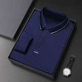 Riolio  Spring Autumn Middle-aged Men's Long Sleeve Polo Shirt