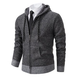 Riolio Men's trend in autumn and winter 2023 new plus velvet padded knit cardigan sweater coat