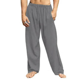 Riolio  New Men's Cotton Linen Loose Pants Male Summer Casual Solid Color Pants trousers Plus Size S-3XL
