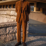 Riolio  Mens Gurkha Trousers Corduroy Side Buckle Adjustable Waist Casual Suit Pants Autumn Business All-Match Straight Pants Men'S Wear