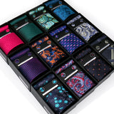 Riolio  Tie For Men Tie Clips Set Necktie Man Wedding Blouses Dress Cufflinks Gift Box Pocket Square Clip Business Skinny Gravetas