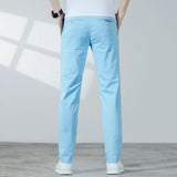 Riolio  4 Color 98% CottonCasual Men's Pants High-quality Luxury Business Classic Fashion Stretch Straight Slim Formal Suit Trousers