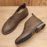 Riolio  Retro Plus Size Desert Boots Men Ankle boots Brand Comfortable Leather Boots For Men