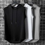 Riolio 2024 Brand New Men's Tank Tops Vest Sleeveless Tees For Male Hooded Man Vests Tops Hip Hop Men Tank Top T shirt