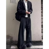Riolio  Unisex Wide-Leg Trousers - High Waist with Button Fly Pleated Relaxed Fit