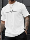 Riolio  Creative Graphic Printed T Shirts Summer Loose Casual Sports Men's Round Neck Clothes Fashion Simple Cotton Short Sleeved Tops